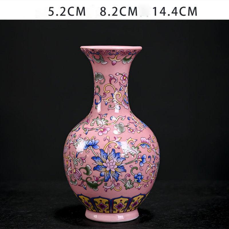 Enamel Flower Vase Decoration New Chinese Retro TV Cabinet Decoration Ceramic Minimalist Chinese Flower Arrangement Vase ZF517