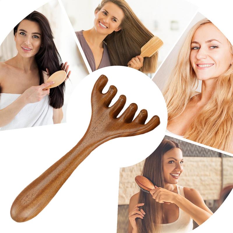 1PC New Massage Comb Head Massager Sandalwood Six Tooth Comb Wahl Comb Scalp Scraping Massager Body Massage Tool for Women Girl