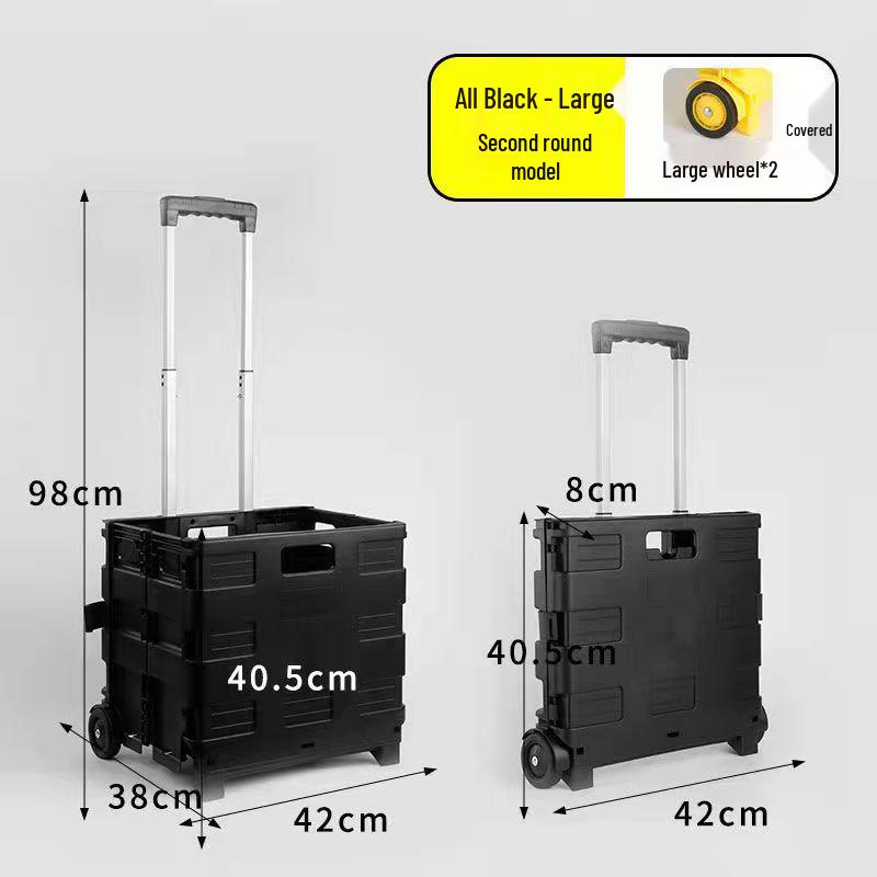 Compact Two-Wheeled Folding Trolley Cart with Portable Pull Rod