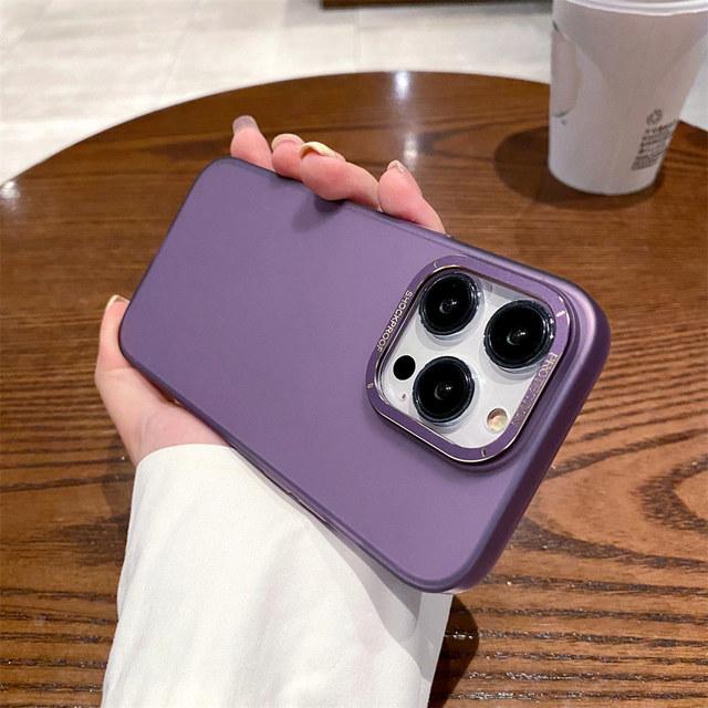 Luxury Metal Lens Protection Phone Case For Iphone 14pro Max 13 12 11 Pro Max 14 Plus Shockproof Matte Clear Ultra Thin Cover