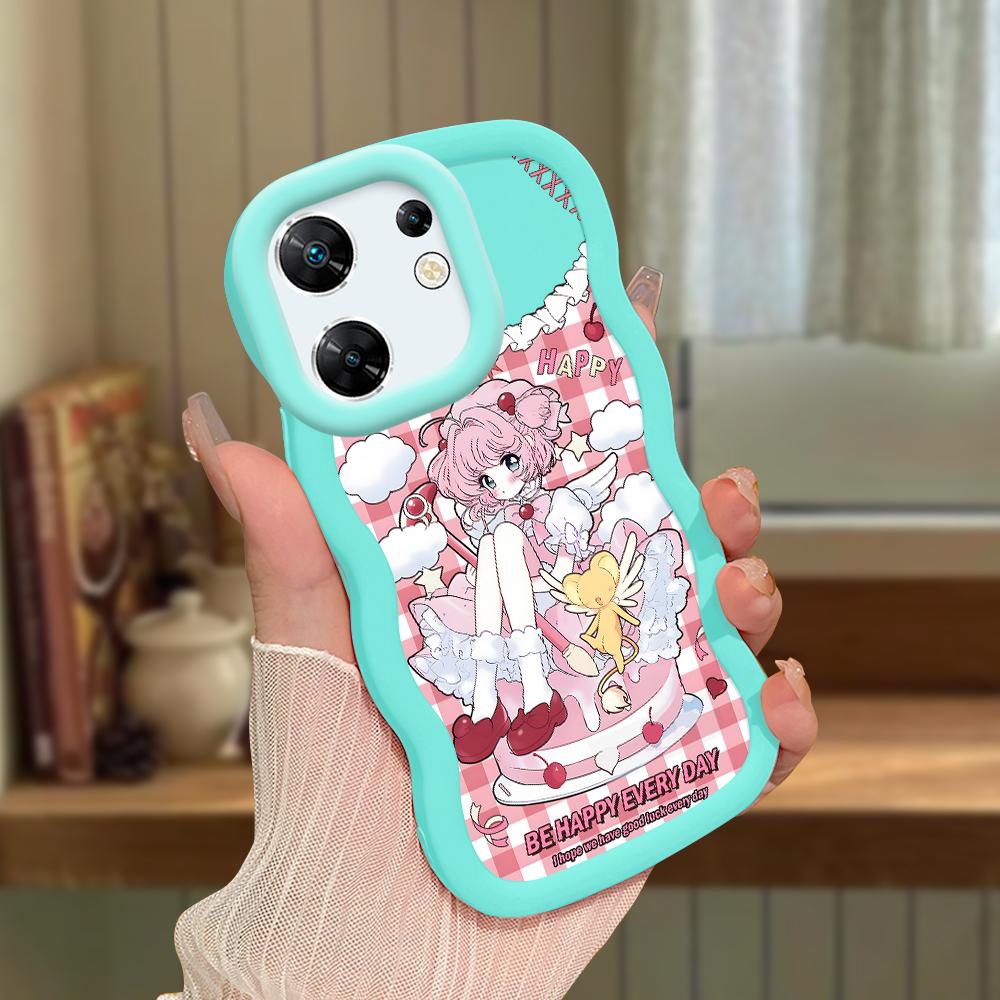 Big Wave Edge Weiches Silikonmaterial Macaron-Telefongehäuse Stoßfestes Schutzgummigehäuse für OPPO Reno Realme Infinix Tecno