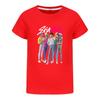 4986 Kids Girls Boys Sajaboys Rumi Mira Zoey Print Casual Cotton Short Sleeves T-Shirt