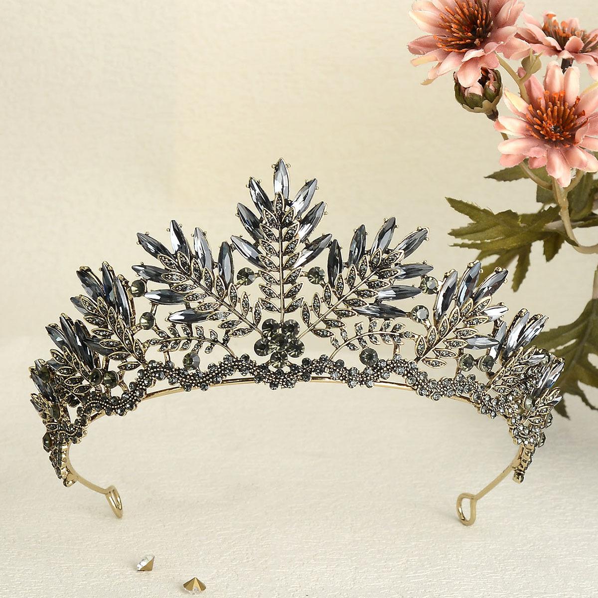 

Черная тиара в стиле барокко для невесты, замужней девушки, 18-летней церемонии, дня рождения, короны, аксессуары