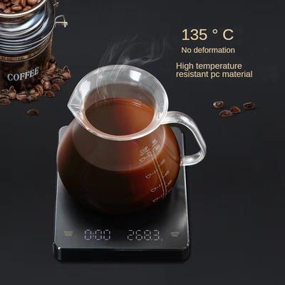 3kg/0.1g High Precision Digital Coffee Scale for Home Coffee Bean Weighing Timing Measurement for Coffee and Kitchen Use