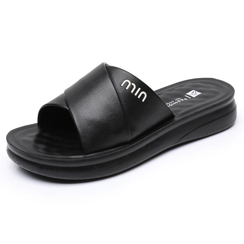 Slippers Women's New Summer Outer Wear Soft Bottom Non-slip Middle and Old One-word Sandals