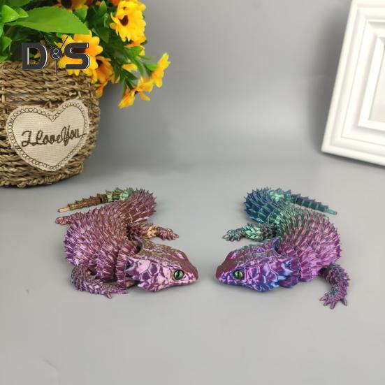 3D-Eidechsen-Simulationsmodell, Action-Spielzeug, Desktop-Dekoration, realistisch aussehende, leuchtende Farben, Tierthema, Eidechsen-Zappelspielzeug, Fotografie-Requisite