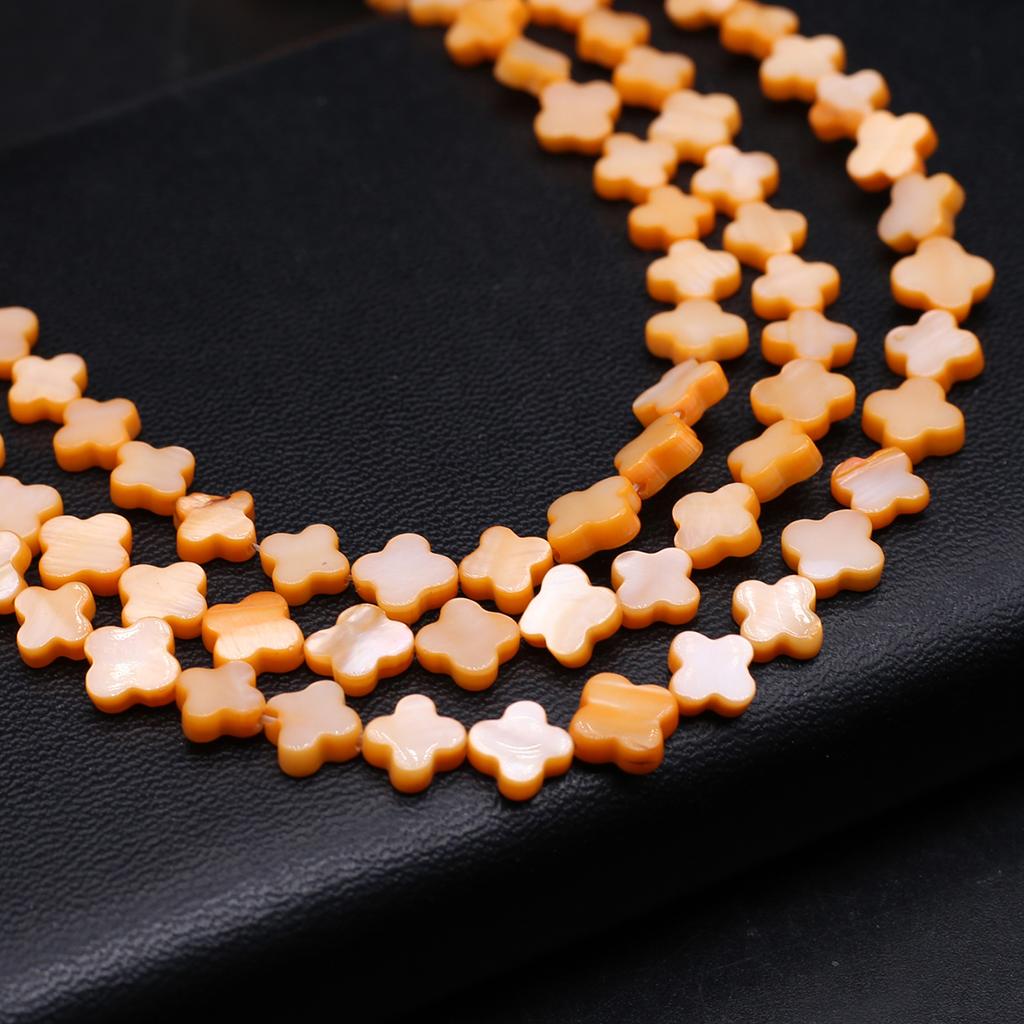 Naturalne koraliki z muszli słodkowodnych barwione koraliki Quatrefoil do tworzenia biżuterii DIY naszyjnik bransoletka kolczyki akcesoria