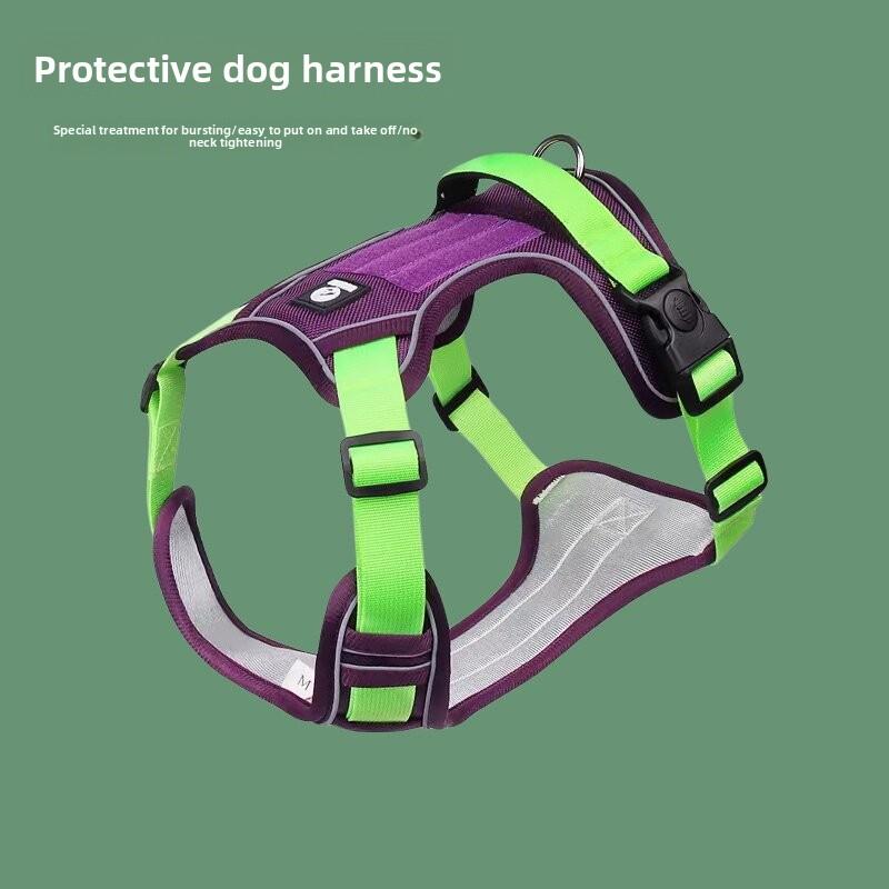 

Large Dog Leash, Explosion-proof Flushing Vest Type Chest and Back Strap, Medium and Large Dog Walking Leash, Dog Chain S фиолетовый