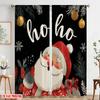 2pcs,2D Plane Printing Creative Curtains HO HO HO Santa Claus Versatile Polyester Fabric (without Rod) Versatile All for Living