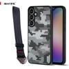 (Comes with Wrist Strap)for Samsung Galaxy A24 Case , Simple Transparent Hard Back  Shockproof  Advanced Bumper Cover Camo Black Case Casing