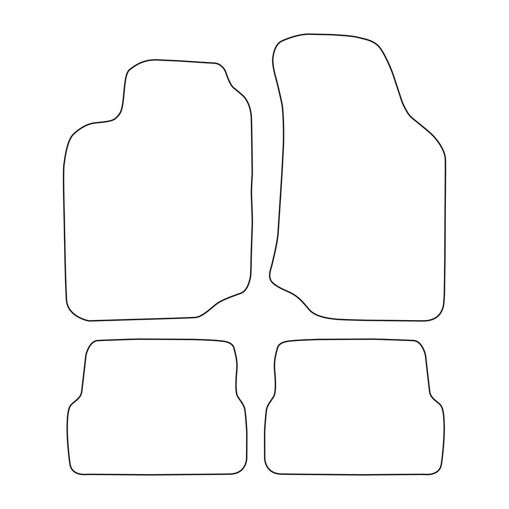 [Blm]Vw009 Red - Set Of Velour Floor Mats To Fit Volkswagen Golf Iii 1991-1999 - Red Trim