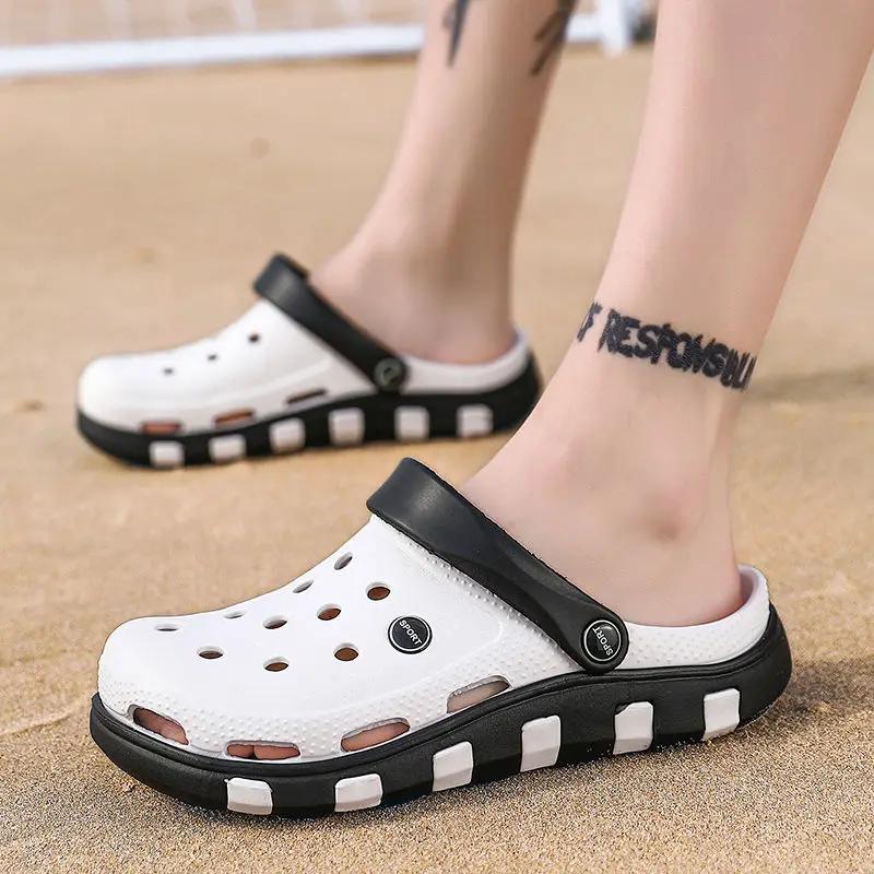 Hole Slippers for Men Beach Soft Summer Sale High Quality Sandals Man Comfortable 2025 Style Fun Clappers Original Shoes