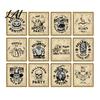 Self Adhesive Bottle Decals 12Pcs Halloween Wine Labels Vintage Retro Stickers with Witch Skull Nostalgic Paper Wraps Bat Pumpkin Design
