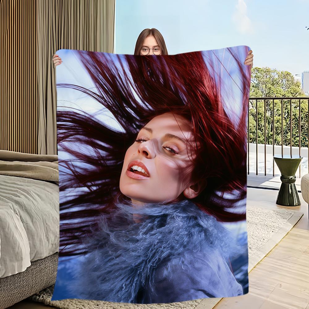 Singer R-Rose Gray Louder Please Blanket Flannel Warm Comfort Soft Plush Blanket For Picnic Beds Sofas Homes And Bedrooms