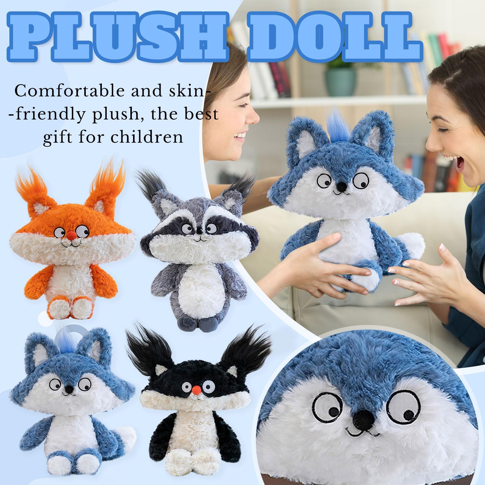 

Raccoon Doll Plush Toy Crazy Funny Doll Rag Doll Girl Sleeping Pillow Gift One Size небо синє кольору