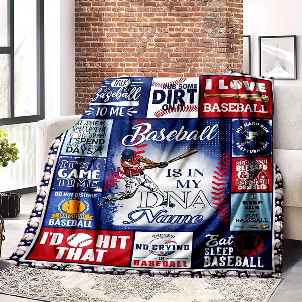 Baseball Passion Quotes And Motivations For Players And Lovers Multipurpose Customizable Blanket Customize Text Warmthful Decor Suitable For Sofa