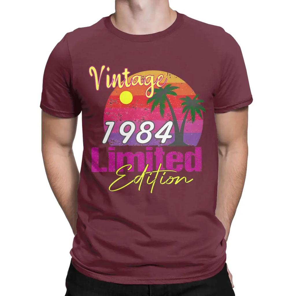 Men 40 Year Old Vintage 1984 Limited Edition T Shirts Birthday Gift Cotton Tops Short Sleeve O Neck Tee Shirt Plus Size T-Shirts