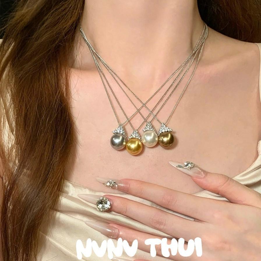 Jewelry, Vintage Real Hemp Pearl Crown Gemstone Necklace, Banquet Haute Couture Flower Sparkling Pearl Earrings Set