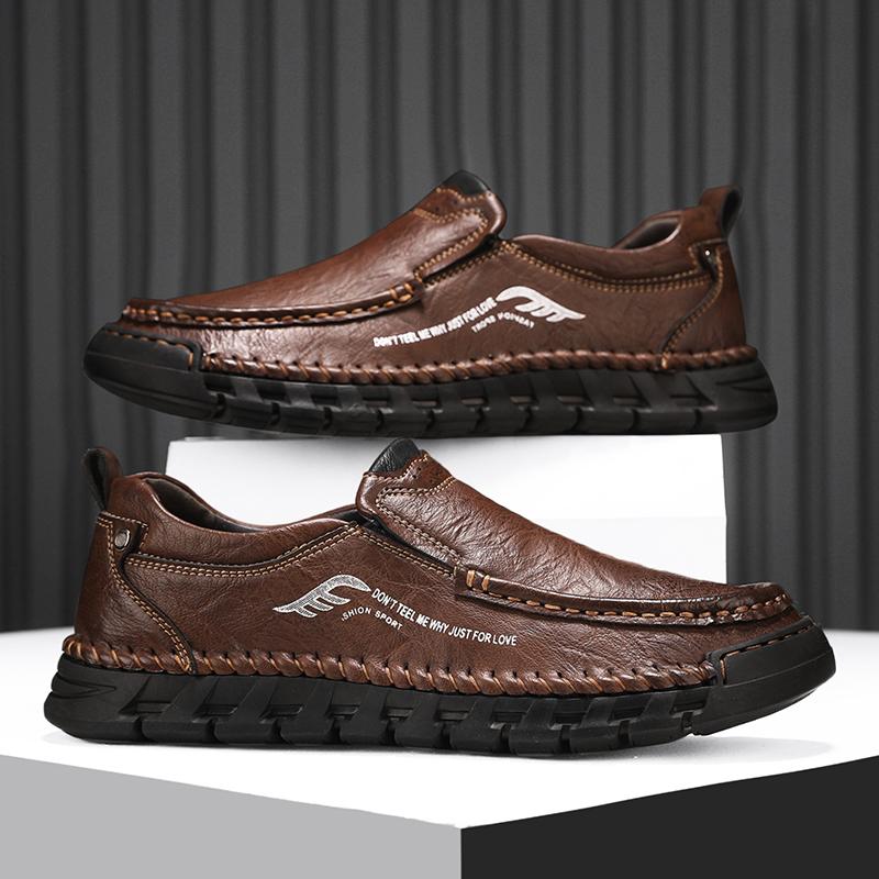 Handmade Genuine Leather Men's Casual Shoes Comfortable And Breathable Moccasins Men Business Flats Shoes Driving Shoes