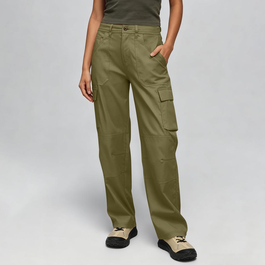 Damen Utility Cargo-Hose mit Reißverschluss Mehrere Taschen Strapazierfähige Nähte Outdoor-Wander-Arbeitskleidung Hosen