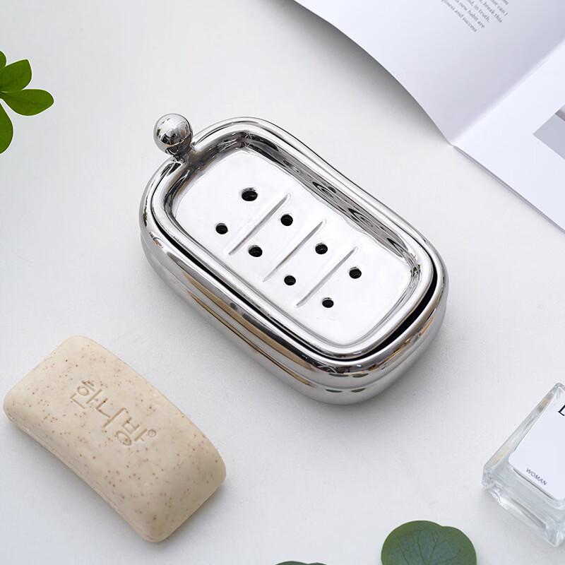 

YIXI Cream Style Double-Layer Ceramic Soap Dish