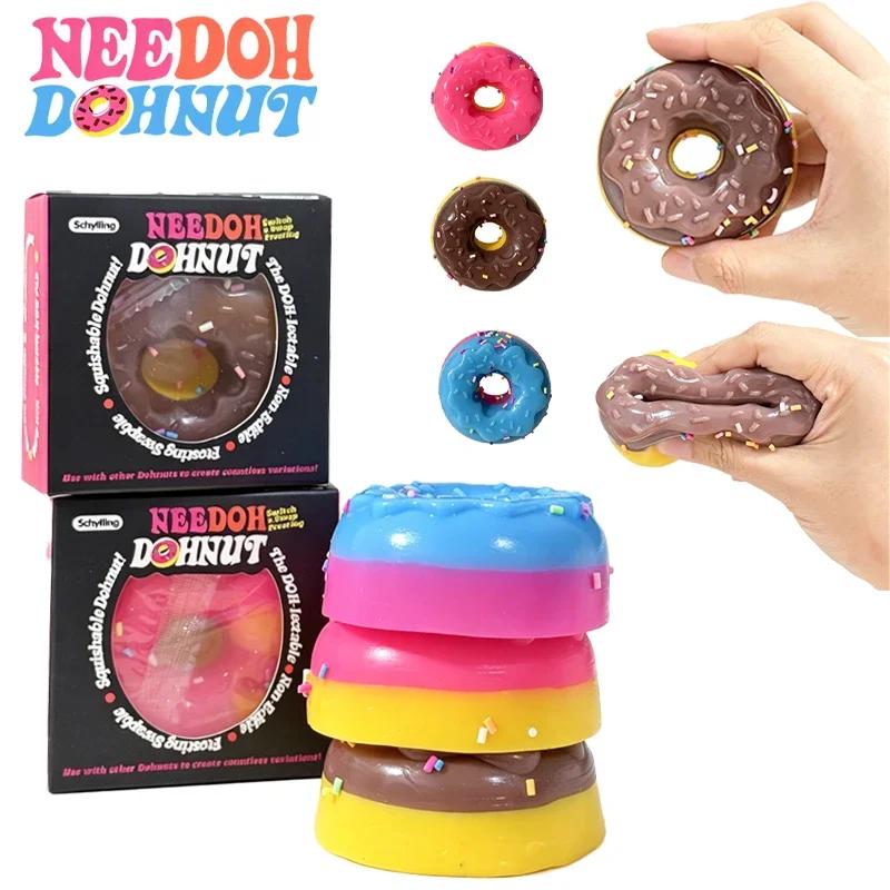 Neehoh Dohnut Non Edible Squish Squeeze Sensory Toy Frosting Swapple Donut Stretch Anti Anxiety Stress Relief Fidget TPR Toy