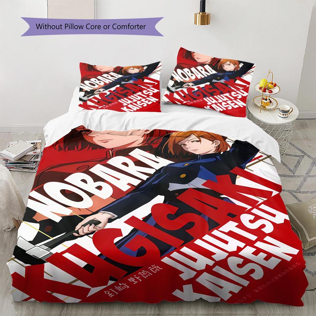 Gojo Sensei Pattern Bedding Quilt Set Quilt Cover Pillowcase Home Decoration Birthday Gift (1 * Duvet Cover + 2 * Pillowcase, Without Core)