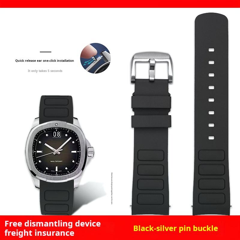 

22mm For Mido Multifort TV M049.526 Metal watch chain Rubber WatchBand Curved Waterproof Original Curved Stainless steel Strap Width 22mm