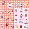 8 Sheets/Set Of Salt Ins Macaron Color Puzzle Stickers Ice Cream Bear Simple Diy Hand Tent Goo Card