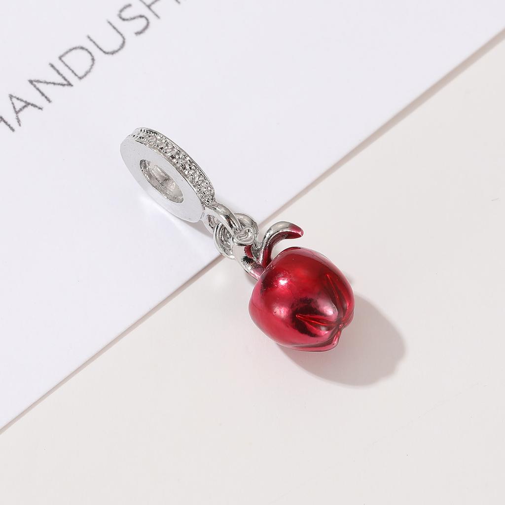 Nové originální slitinové korálky Hudební buben Kytara Visací přívěsek Červený taneční smalt Pasuje na náramek Bangle Diy Dámské šperky Dropshipping