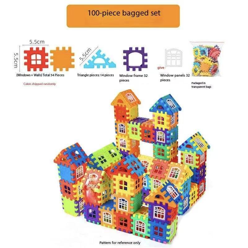 non-toxic Large Scale House Building Block Simulation Window Design Kindergarten Construction Creation Of children And children Large House Bui