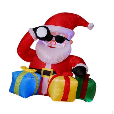 Christmas Inflatable Santa Claus Holiday Ornament with Light Creative Novelty Decoration