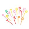 26Pcs/Set Cartoon Alphabet Fruit Fork Plastic Small Fork Sweet Mouth Fork Cute Portable Fruit Toothpick Cake Forks