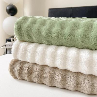 Solid Color Coral Flannel Fleece Blanket - Cozy Nap & Casual Use