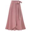 Elegant Office Lady Solid Høyt Skjørt Bandasje Farge Midje Slit Stor Hem Langt Skjørt for Dato