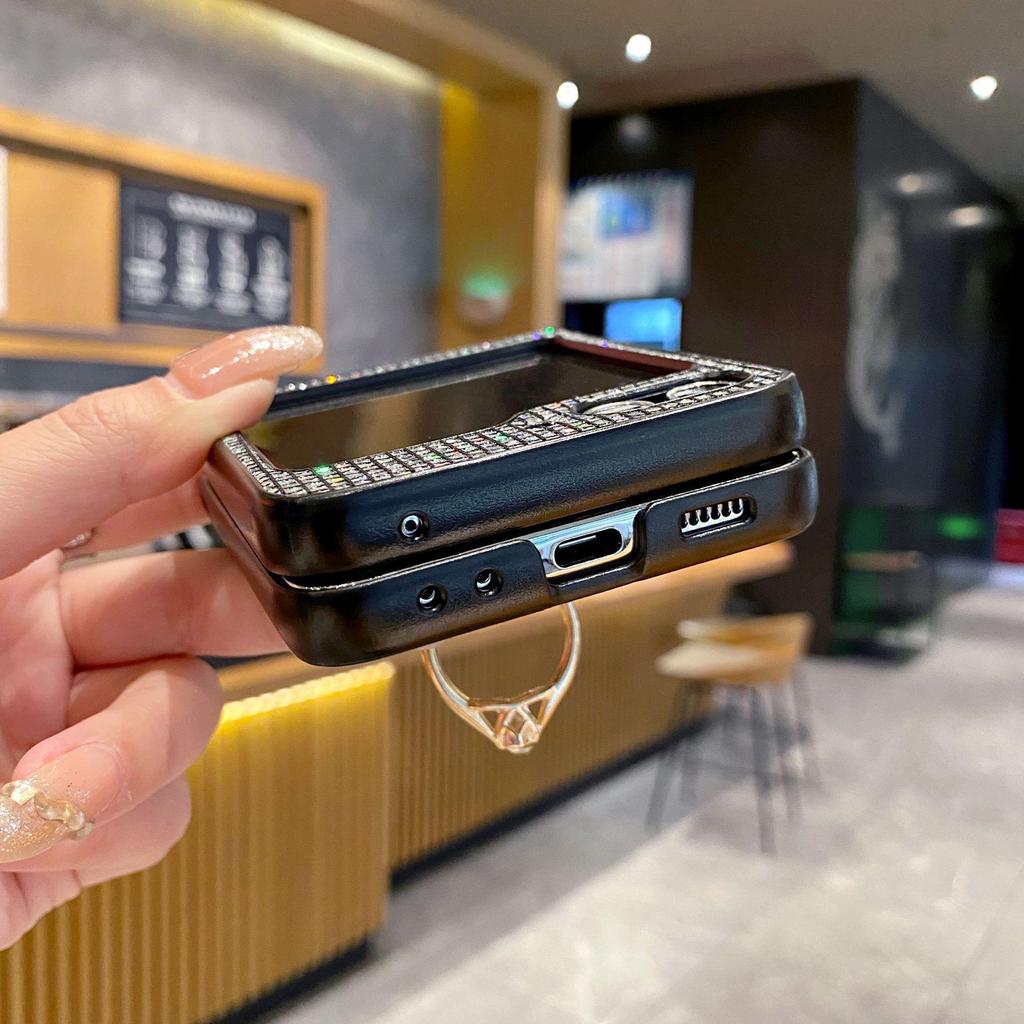 Glitter Stand Hard Shell Phone Case for Samsung Z Flip6/Z Flip4/Flip7