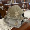 Japanese Style Distressed Hole Star Embroider Baseball Cap for Women Easiest for Matchretro Distressed Big Head Circumference Face Showing Small Peake