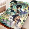 Genshin Impact Warm Flannel Throw Blanket for Home Decor Bedspread Trendy Street Style