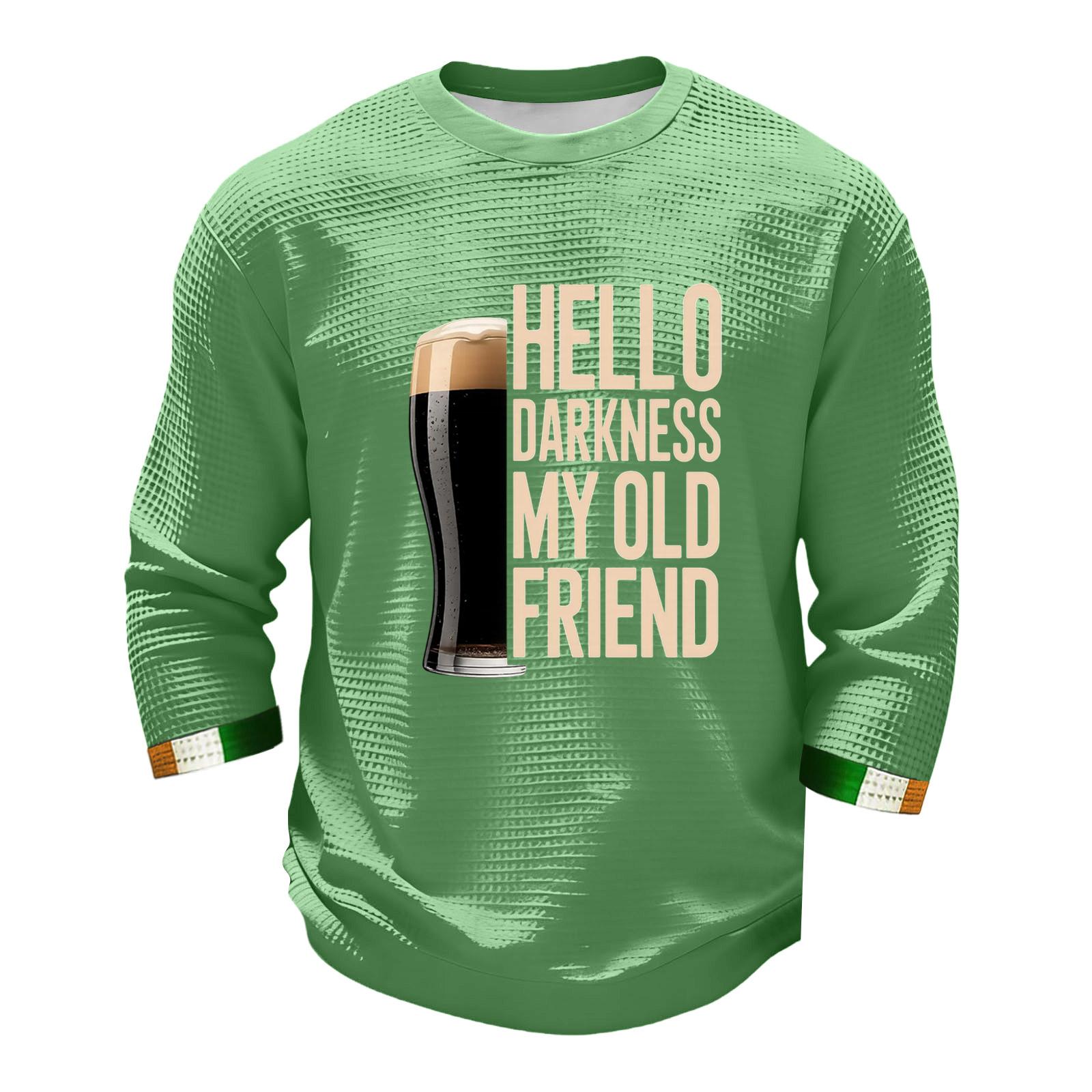 

Men s Fashion Long Sleeve T-Shirt St. Patrick s Day Shirt XXXL зелёный