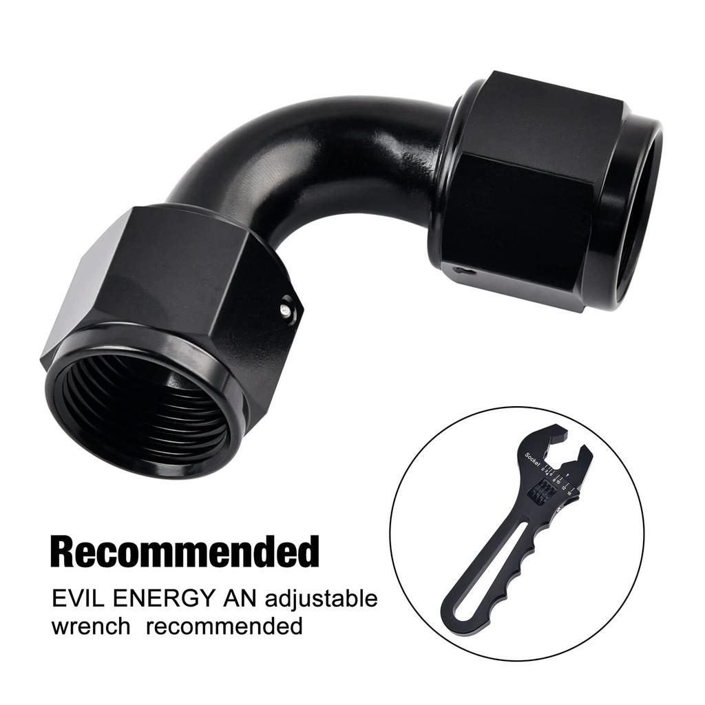 AN Female To AN Female 90 Degree Swivel Coupler Union Fitting Adapter Aluminum