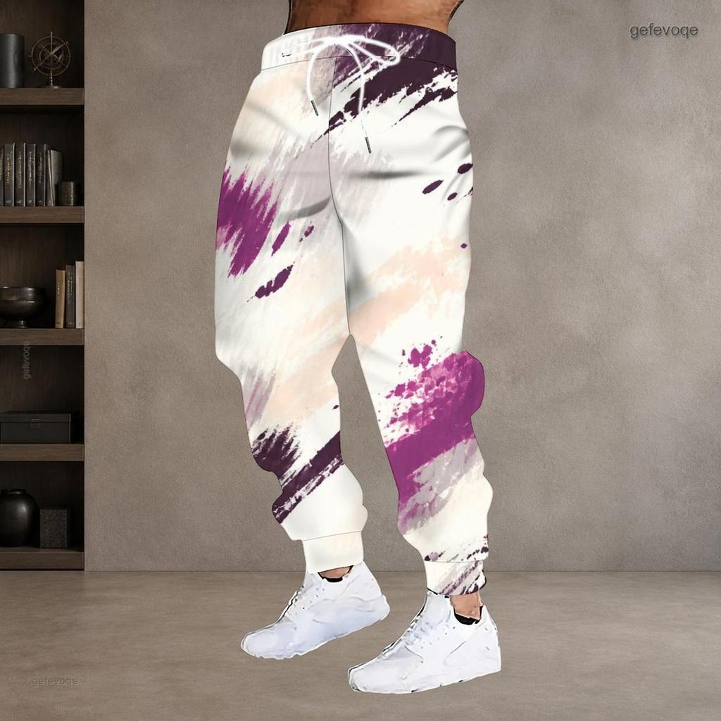 Men S Plus Size Blue Gold Marble Printed Drawstring Jogger Pants Side Pockets Cuffed Ankle