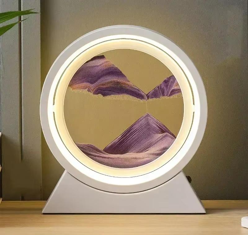 Sandscape Kinetic Sand Art Picture Quicksand Table Lamp Dynamic Liquid Hourglass Moving Sand Painting Flowing Sand Home Decor