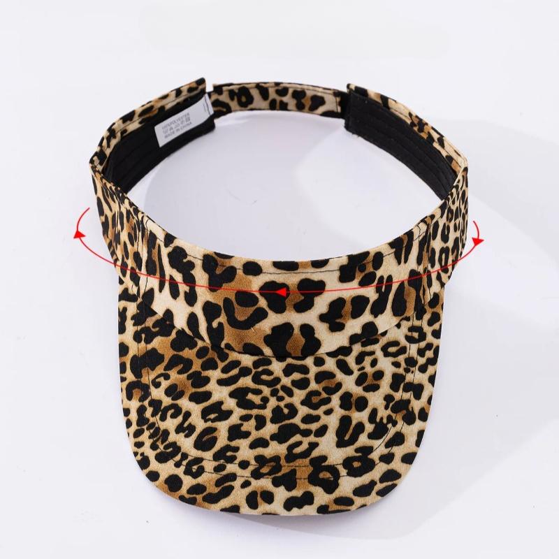 New Summer Sunshade Hat Women's Empty Top Hat Fashion Leopard Print Duck Tongue Hat Sun Protection Breathable Curved Brim Hat