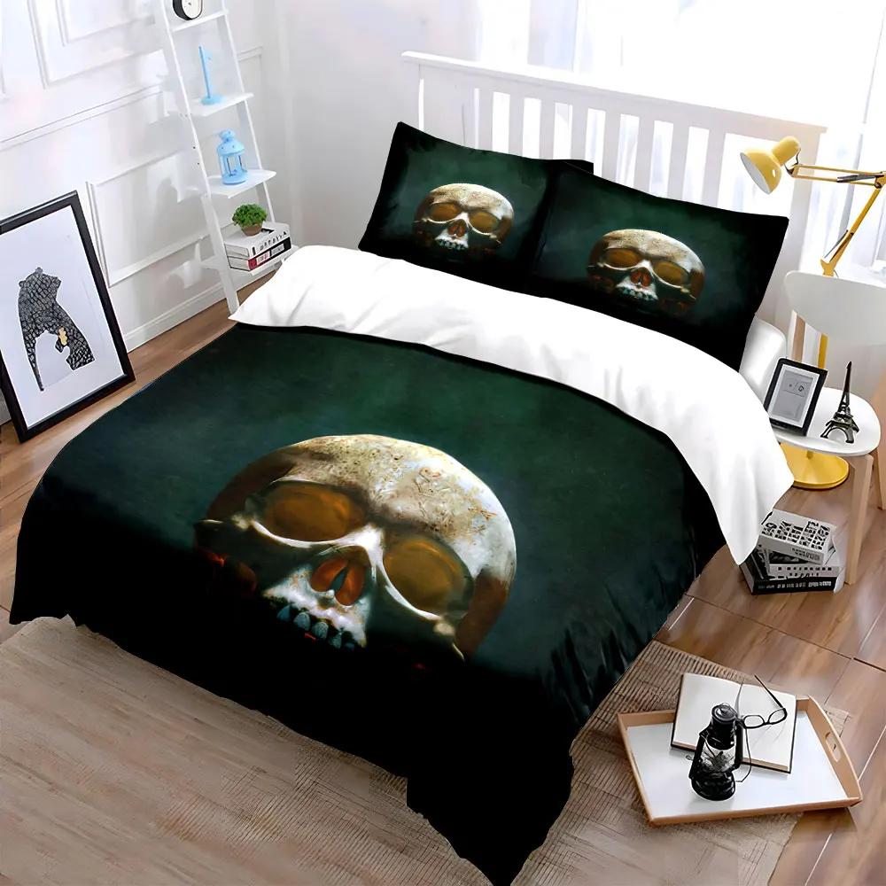 "Skull Decor Set Halloween Party" Soft Comfortable Duvet Cover Bedding Set Included 1*Duvet Cover & 2*Pillowcases gift