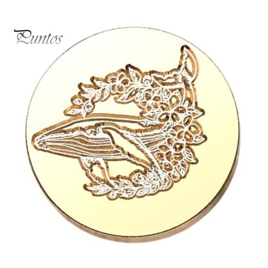 Personalized Letter Seal Brass Wax Stamp Head, Vintage European Embossed Relief Engraved Replacement Head Sealing for Wedding Invitation Envelope
