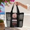 Mesh Beach Bag, Large Capacity Foldable Tote Bag, Sandproof Dirt-Resistant Portable Fitness Shower Bag, for Beach And Swimming Pool