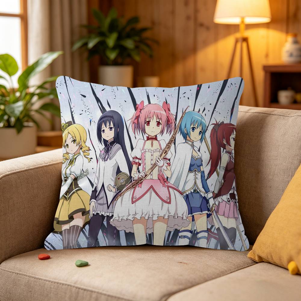 Anime Puella Magi Madoka Magica Cushion Cover Car Throw Pillow Case For Sofa Car Christmas Gift