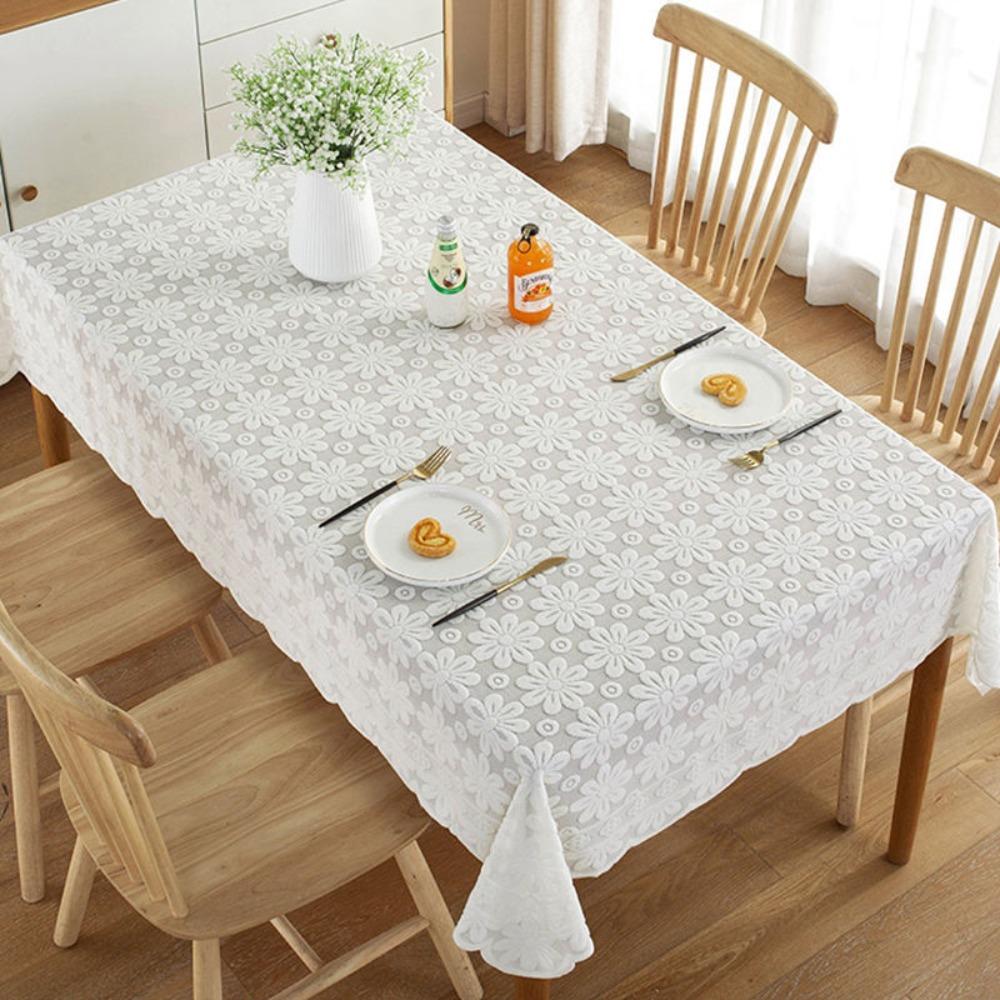 French Pastoral Style Floral Lace Tablecloth Hollow Three-dimensional Relief Tea Table Tablecloth Thickened Rectangular
