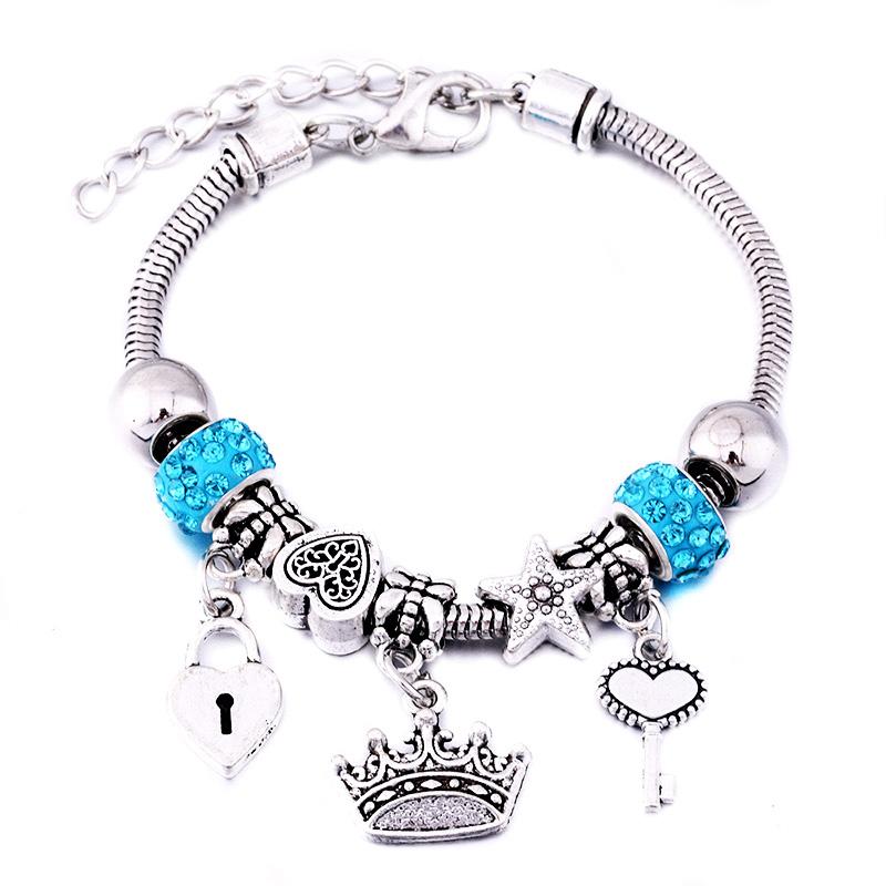 Fashion Glamour Bangle Jewelry 6 Colors Metal Lobster Buckle Snake Chain Beaded Bangles For Women Summer Bracelet Romantic Gift