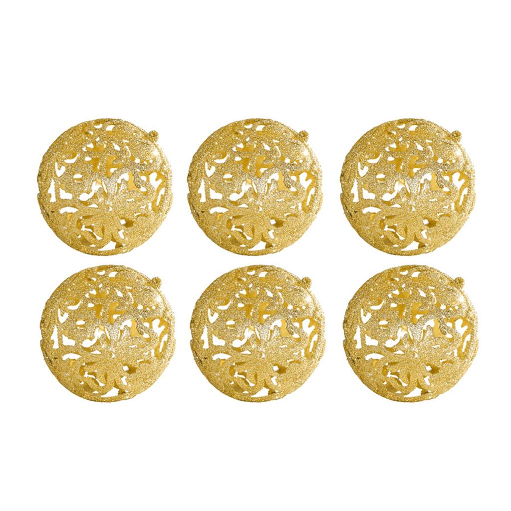 6 Stück Glitzernde Hohle Weihnachtskugel Ornament 55mm Bruchsichere Dekorative Kugeln Für Weihnachtsbaumschmuck